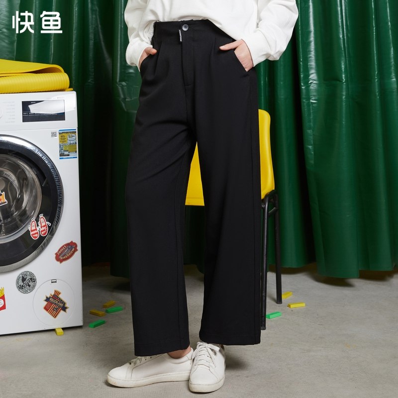 29元【快鱼旗舰店】快鱼百搭女直筒垂感阔腿裤(kwe92WKxCCv)/