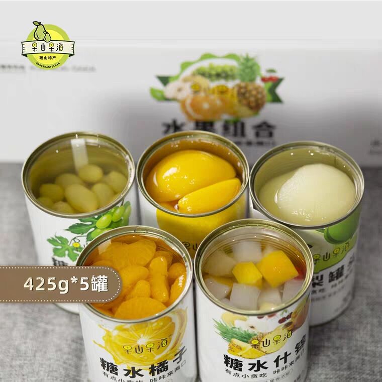 水果罐头什锦拼装5罐X425g (LXgH1vyMyUN)  18.9元