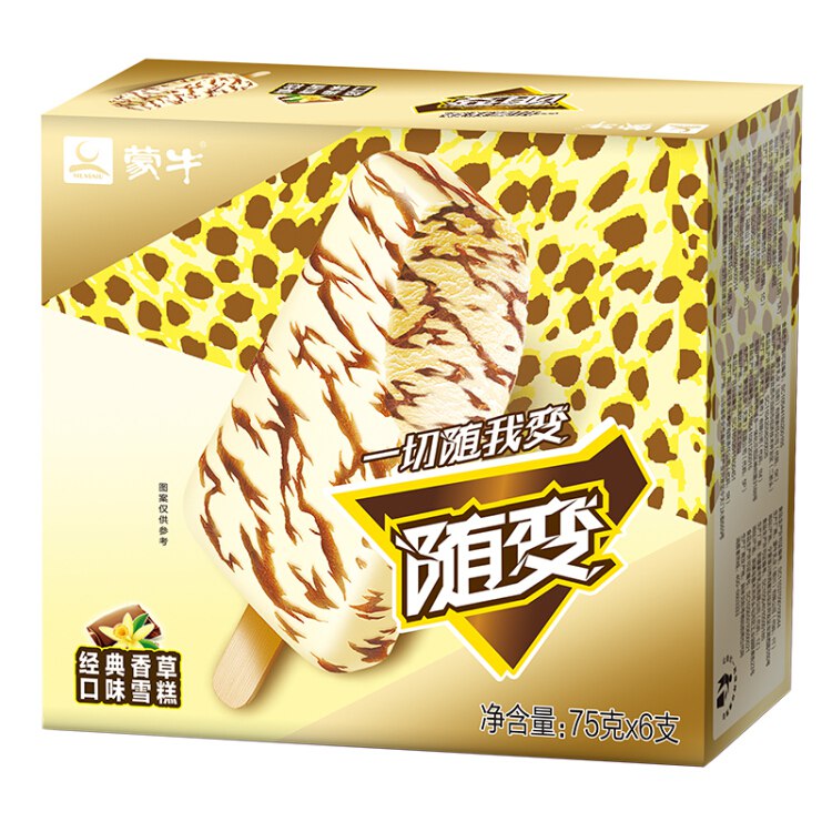 蒙牛 随变 经典香草口味 雪糕 75g*6支 （家庭装）（雪糕 冰淇淋）