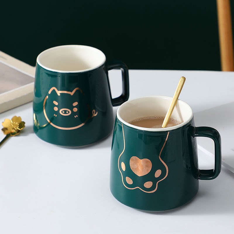 原宿风陶瓷马克杯学生家用简约喝水杯子情侣创意水杯办公室咖啡杯
