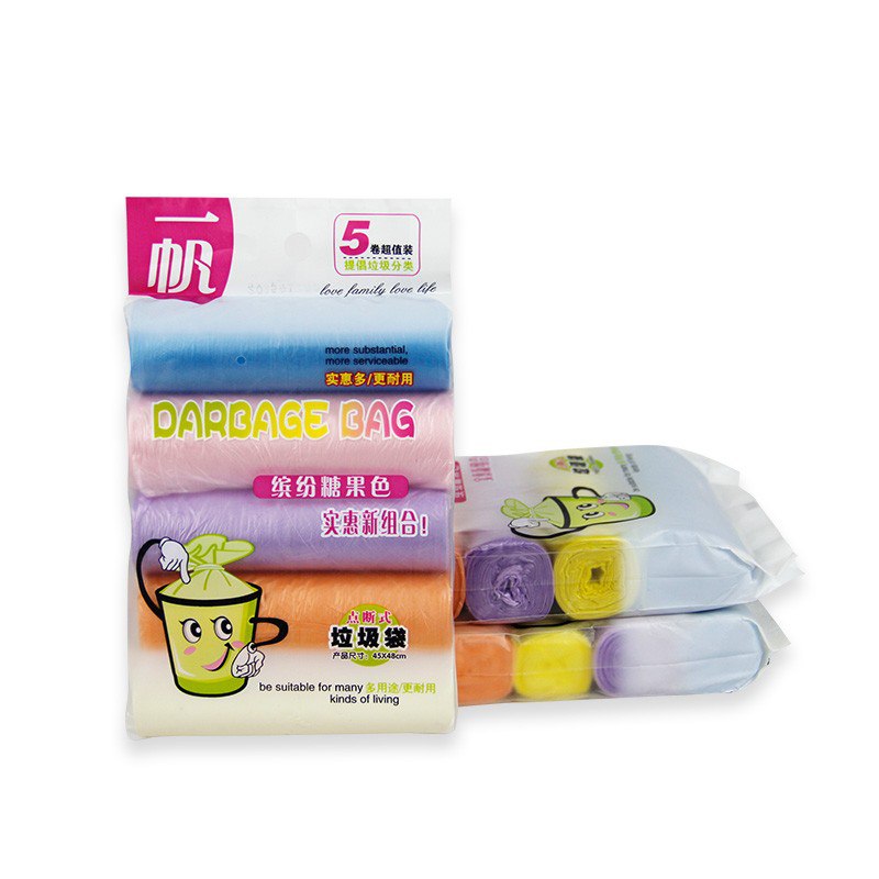 一帆彩色分类垃圾袋加厚400只9.9，折合0.02一只！