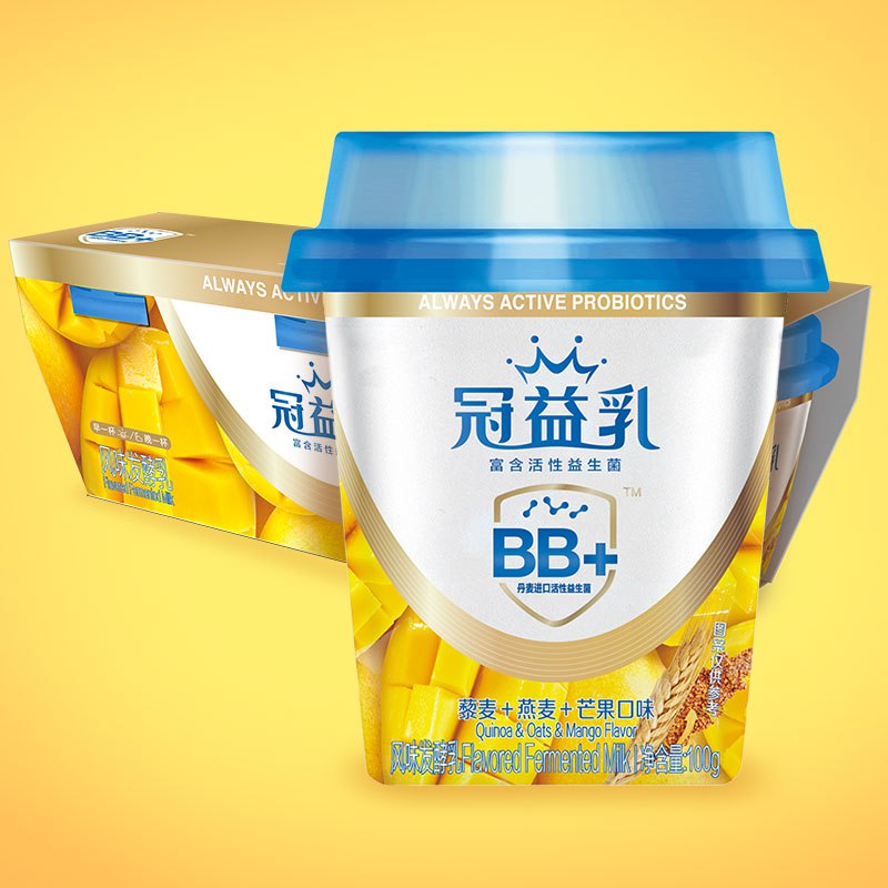 蒙牛 冠益乳 BB12 芒果+燕麦+藜麦酸奶 100g*3 小蓝帽 