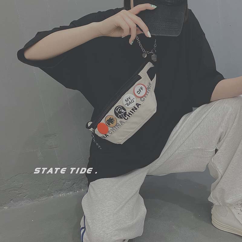 12.9元【state tide】潮机车原创徽章胸包斜挎包(pK6oXj5NLkB)/