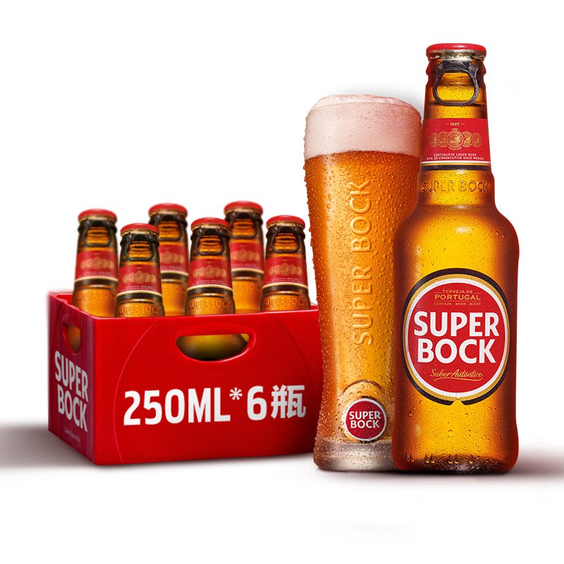 超级波克（SuperBock） 经典黄啤 250ml*6 小瓶 整箱啤酒 葡萄牙原瓶进口