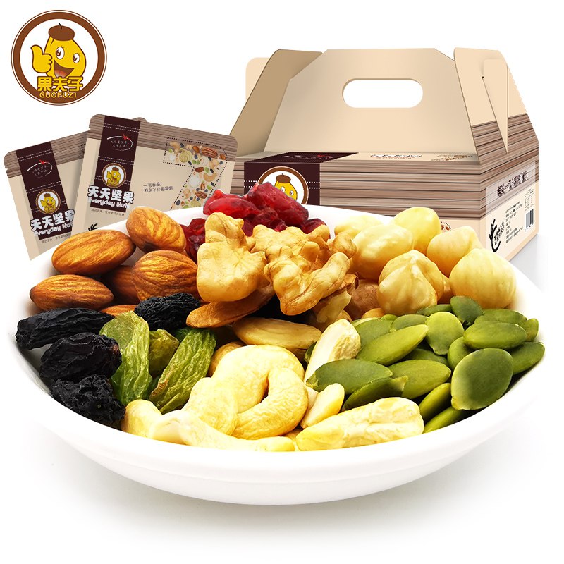 【京东】果夫子 天天坚果 坚果干果礼盒 每日坚果 混合综合果仁 零食大礼包 750克