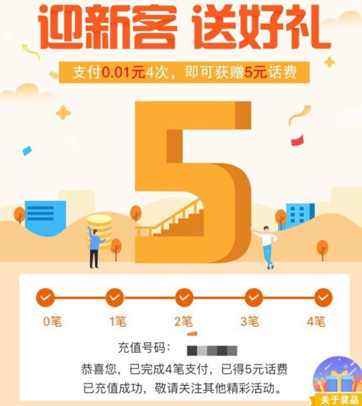 建行支付4分得5元话费，需要分别在两天支付，不限地区建行支付4分得5元话费，需要分别在两天支付，不限地区